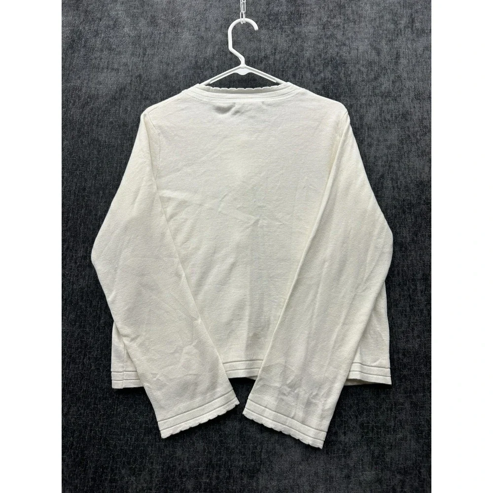 Free Assembly Cardigan Sweater Womens Large White Relaxed Fit Tight‎ Knit Warm
